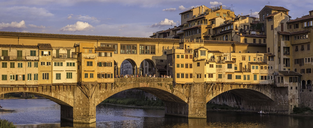 Ponte Vecchio crossing the Arno river in Florence.