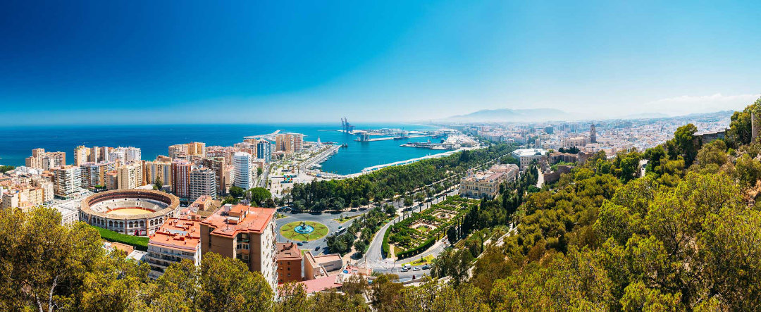 Panoramic view of Málaga on the Costa del Sol.